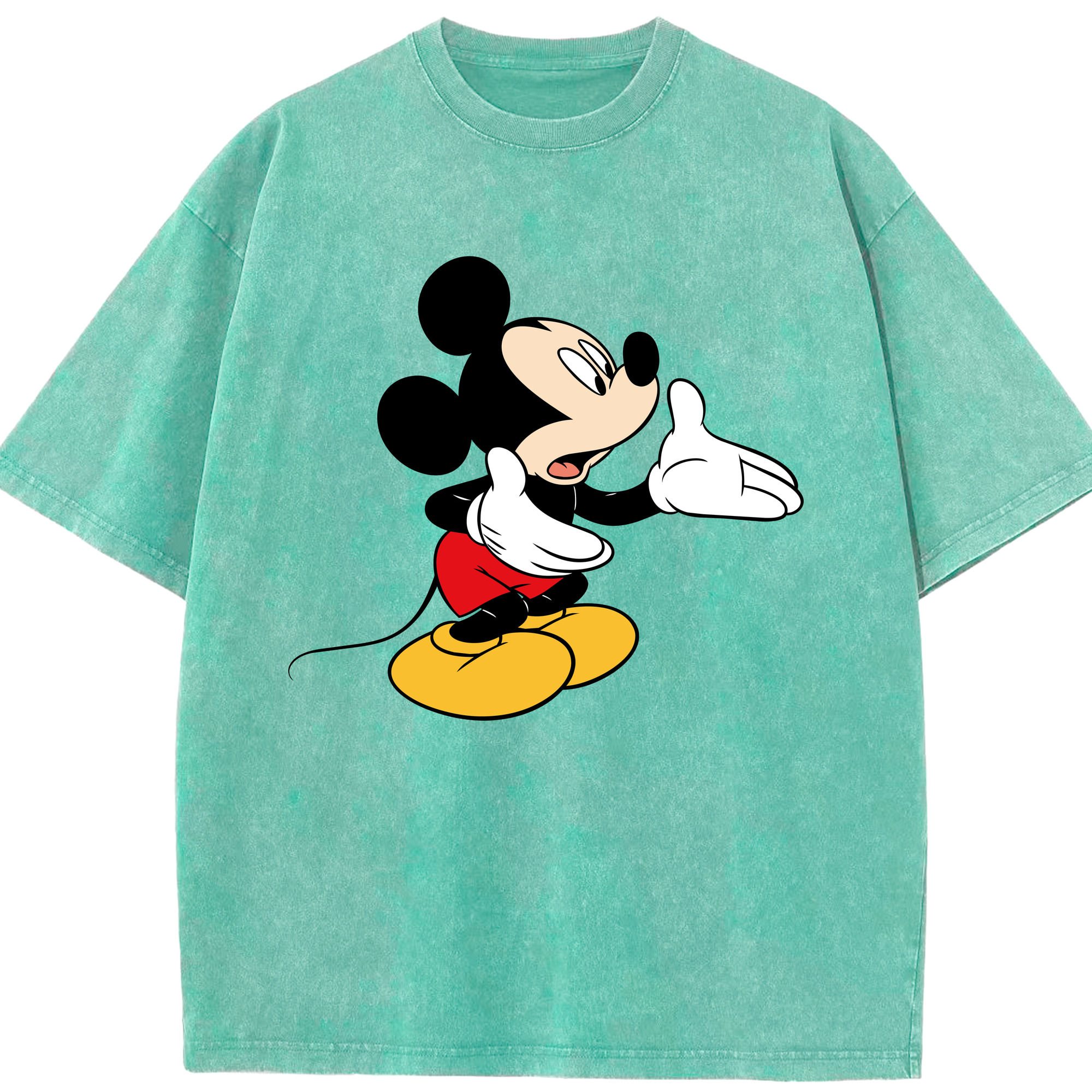 （画像用） ミッキーマウス Mickey Mouse 綿100% ヴィンテージ風 半袖Tシャツ（フロントプリント）